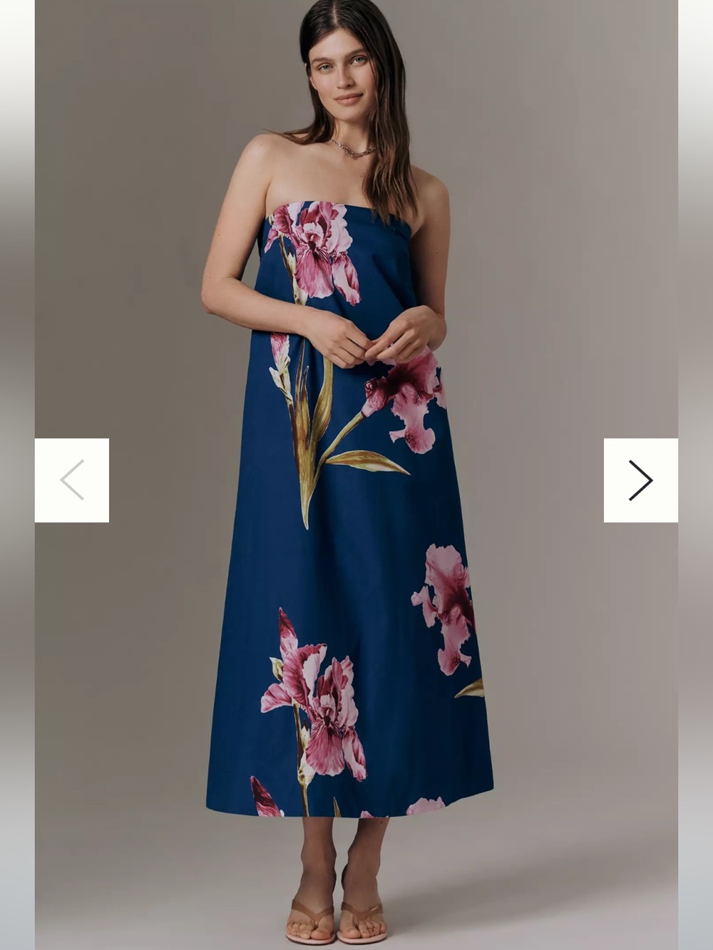 Anthropologie Strapless Trapeze Midi Dress